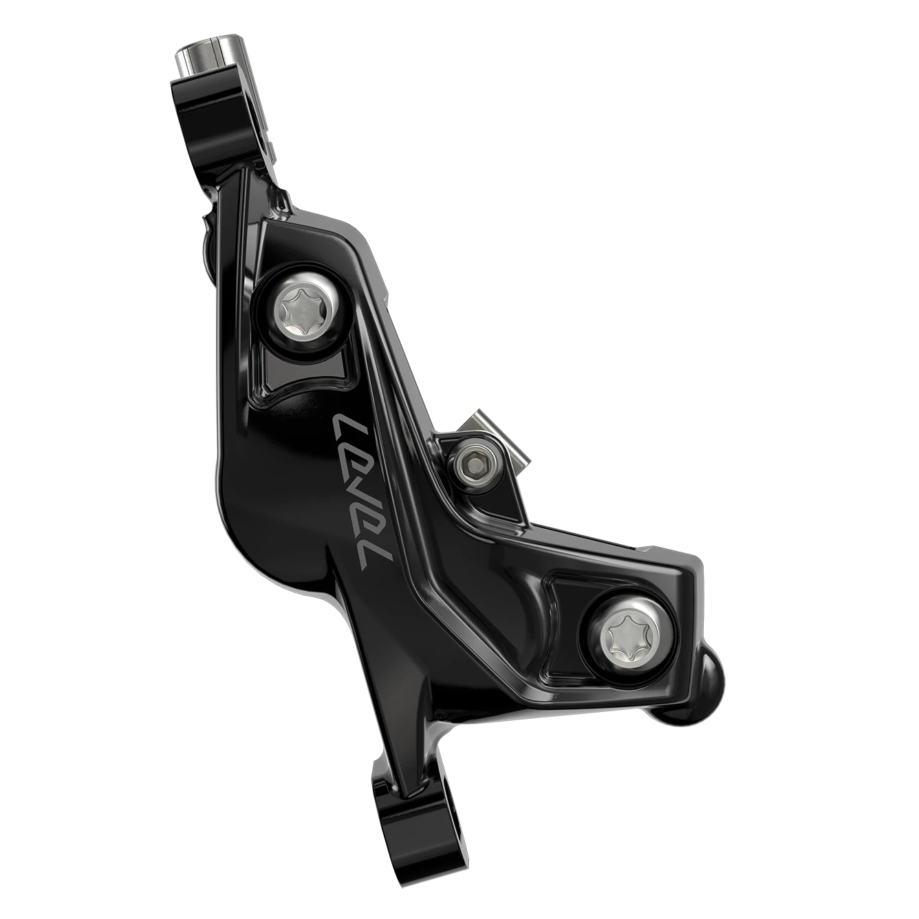 SRAM Level Silver Stealth 4-Piston brake caliper compatible with AMP brake pads